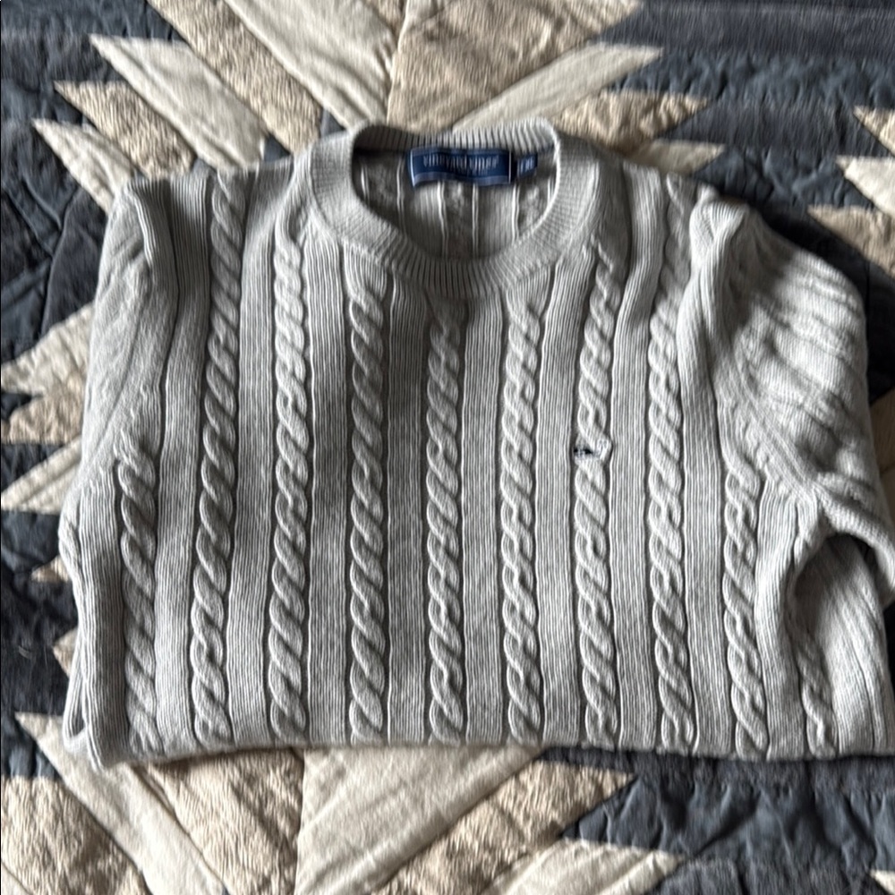 Gray Cable Knit Sweater Vineyard Vines